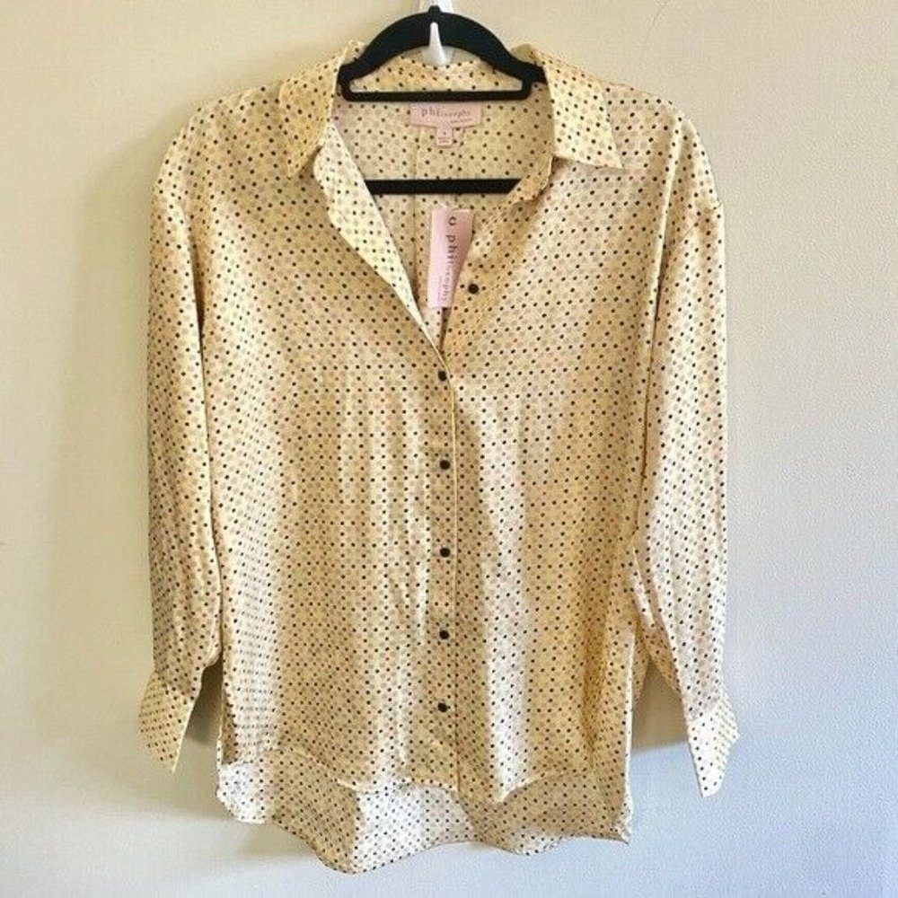 SOLD NWT Philosophy Yellow Polka Dot Blouse Small